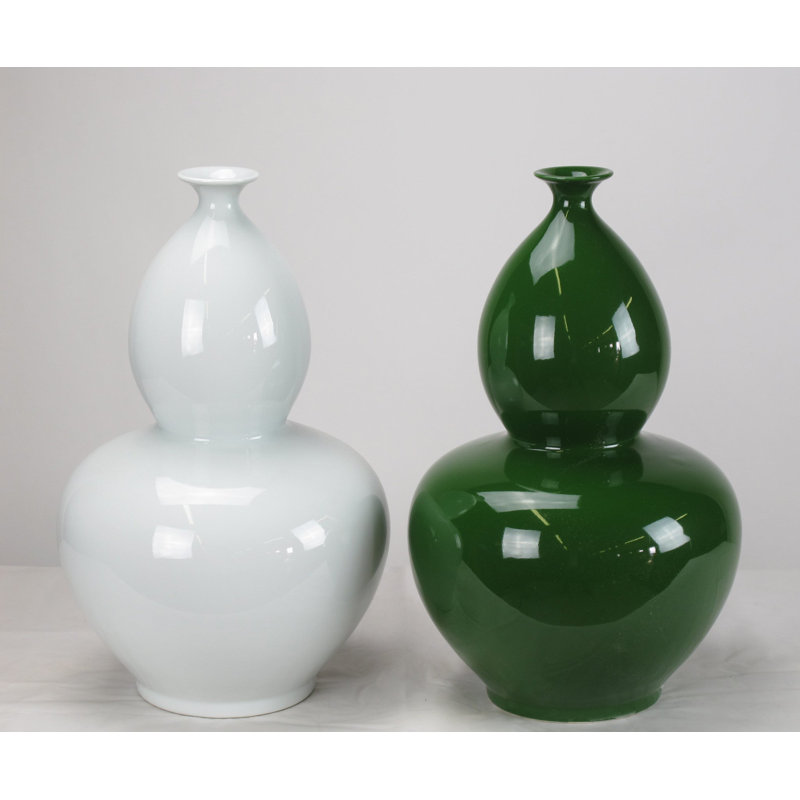 Vase de table en porcelaine fait à la main, H 15,75 po x l 9,45 po x P 9,45 po