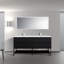 Espartaco 72 po L x 21 po P 4 tiroirs Meuble-lavabo autoportant avec évier double et Comptoir en Polymarbre blanc