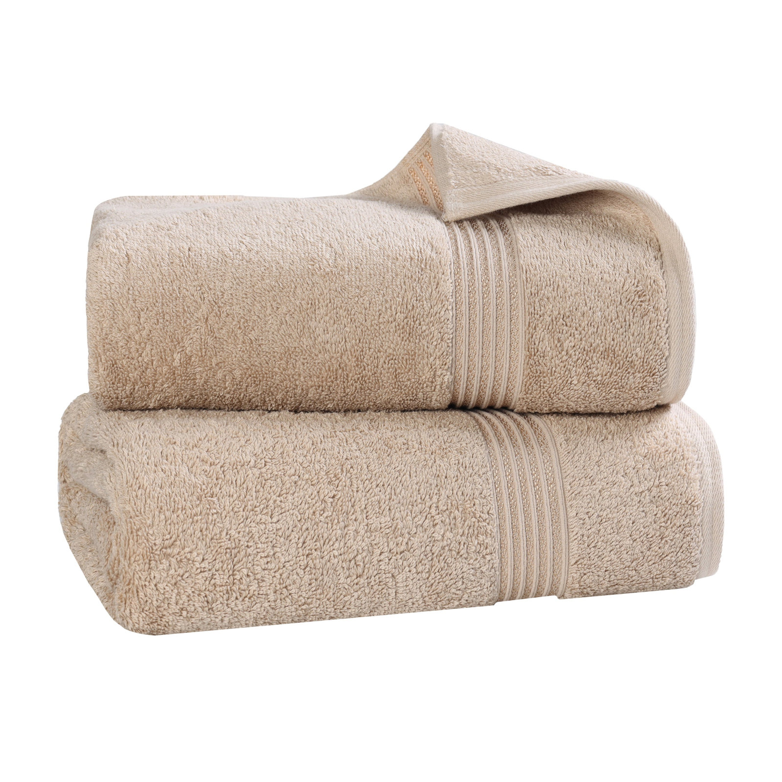 Oleg Egyptian Cotton Bath Sheet Set, Taupe, Bath Sheets - 2 Pack