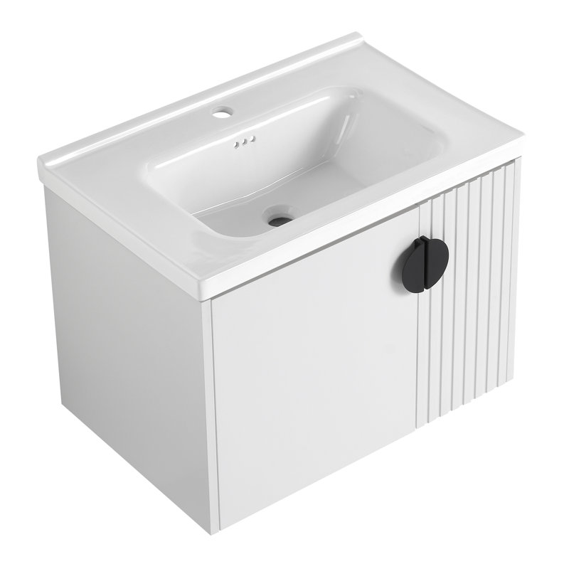  Meuble-lavabo mural avec lavabo, Blanc