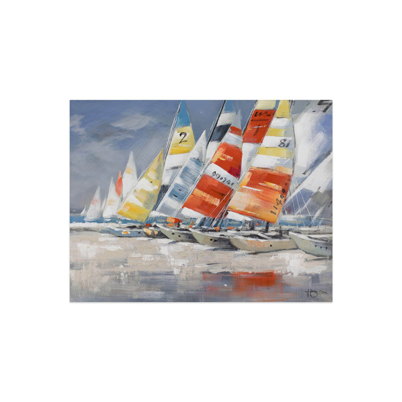 Hand -painted acrylic painting without clouds
