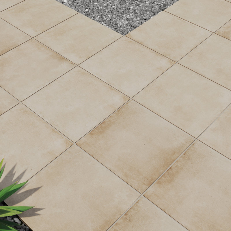 Merden 24 in. x 24 in. x 1.18 in. Matte Porcelain Stone Look Paver (8 sq. ft./unit, 2 Pieces), Clay