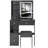 29.2" Small Size Left Drawer Desktop Vanity Table + Cushioned Stool, Large Sliding, Touch Control, Tri-Color Switching, Brightness Adjust LED Mirror, High Capacity Storage, Suitable For Small Space-586607881
