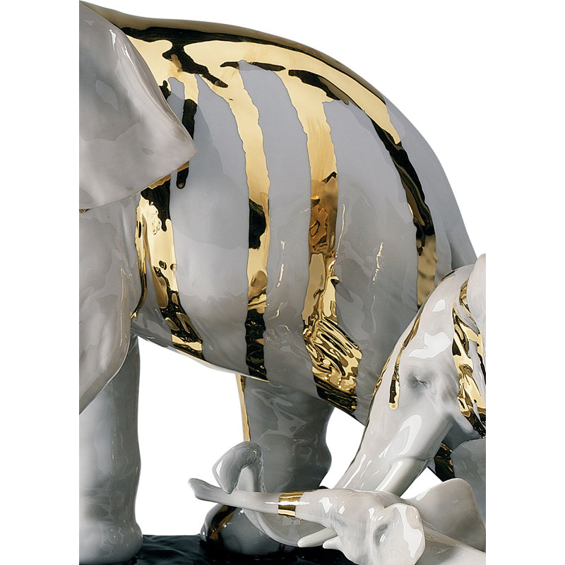 Celebration Elephants on Rock Figurine