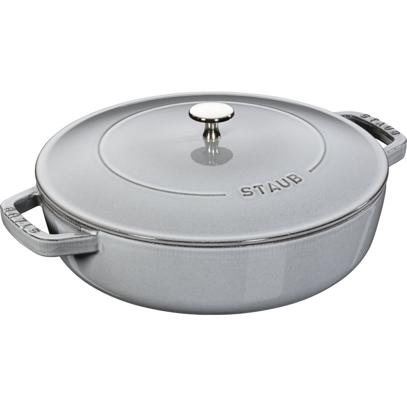 STAUB Cast Iron Round Casserole Dish, Grey, 28cm