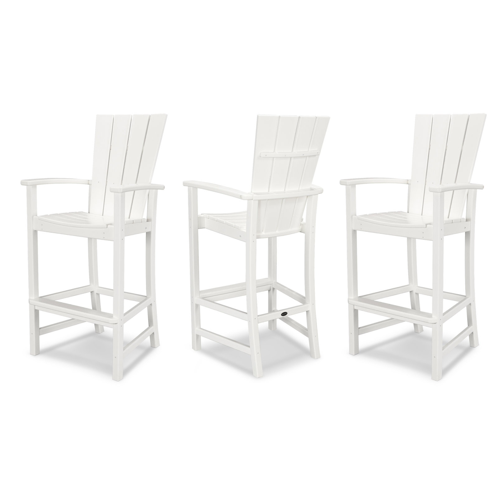 POLYWOOD® Quattro Patio Bar Stool, White