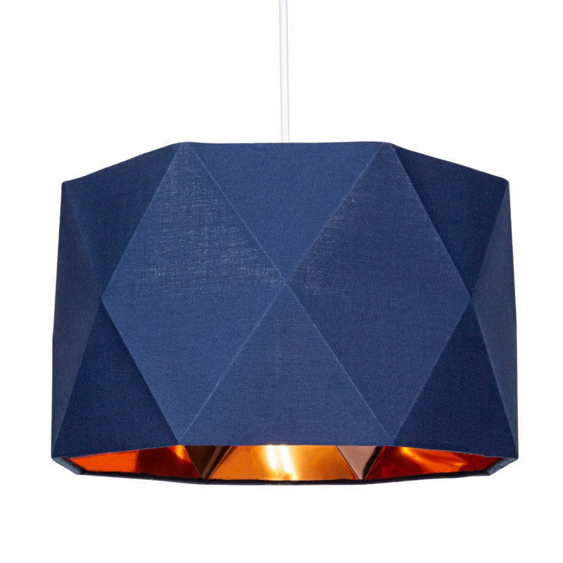Cotton Fabric Geometric Shade with Inner Brushed Effect Lining, Blue