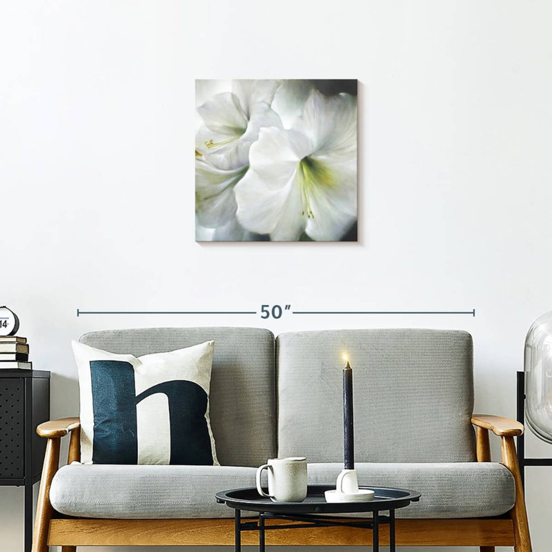 Harnek White Amaryllis II, 20" H x 20" W