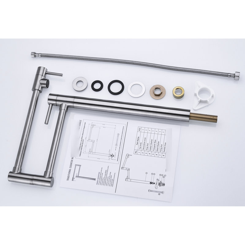 Pot Filler Faucet Extension In Brushed Nickel, Arm For Easy Filling Process, Double Handles To Smooth Water Flow, Surface, Quality Splash- Aerator