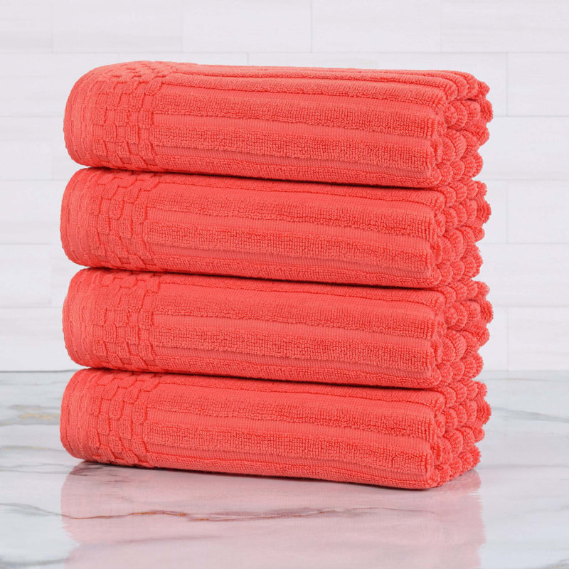 Ensemble de serviettes en coton Kleiman, Orange corail