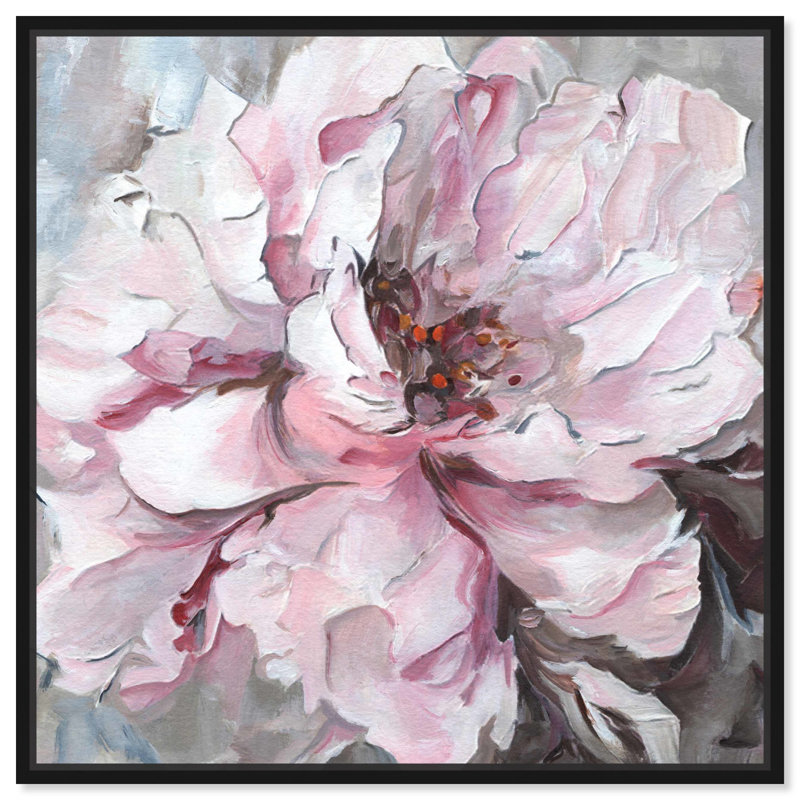 «Joyful Flower Canvas Winter» par Art Remedy, H 13 po x l 13 po, Cadre noir