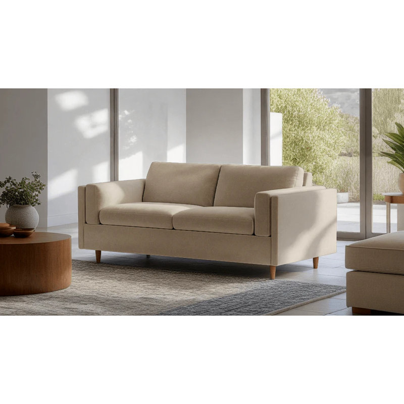 Skinny Fat Sofa Bed, Performance Weave - Natural