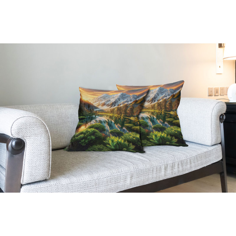 Fabric Reversible Throw Pillow, 24"H x 24"W, Square