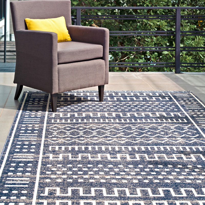 Tapis intérieur / extérieur bleu Myrasol, Rectangle 2 pi x 4 pi 3 po