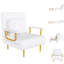 31 canapés-lits pliables convertibles avec 5 coussins réglables et 5, adaptés au salon, à la chambre à coucher et au bureau, blanc, matériau principal en tissu gazon, profondeur de 70,9 po, largeur de 22,19 po, support de résistance industrielle,