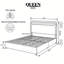 Grand lit plateforme tapissier ivoire