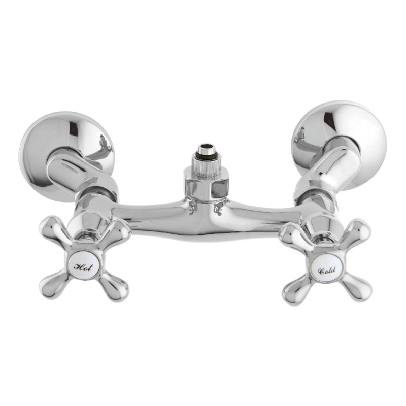 Kingston Brass Vintage Wall-Mount Tub Filler Faucet with Riser Adapter, Polished Chrome