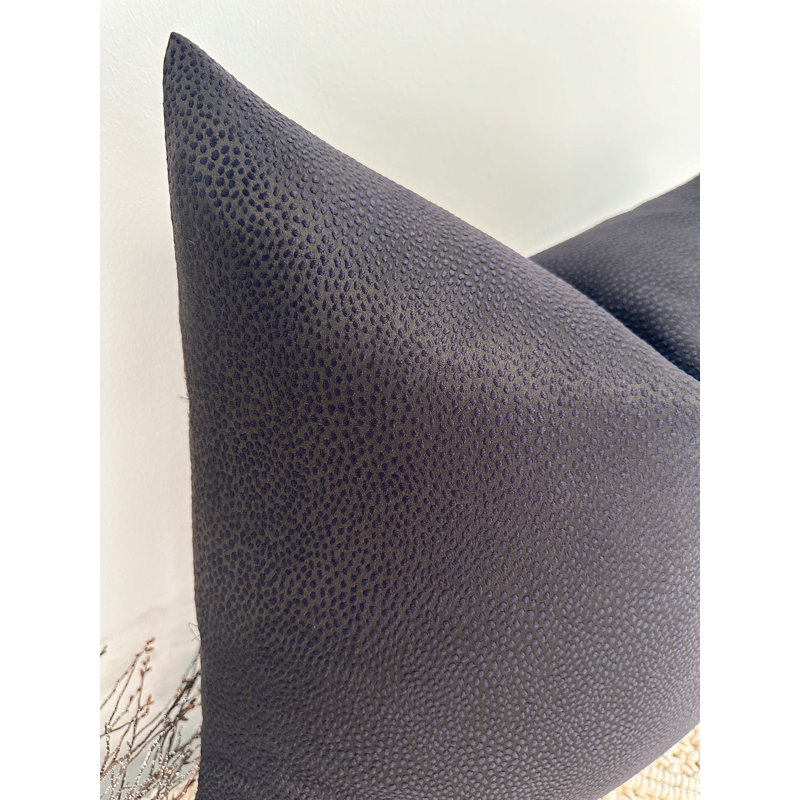 Abstract Square Throw Cushion Cover, Black