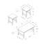 Ensemble de table, ensemble de 3 pièces, café, bout, côté, accent, salon, stratifié brun, transitionnel