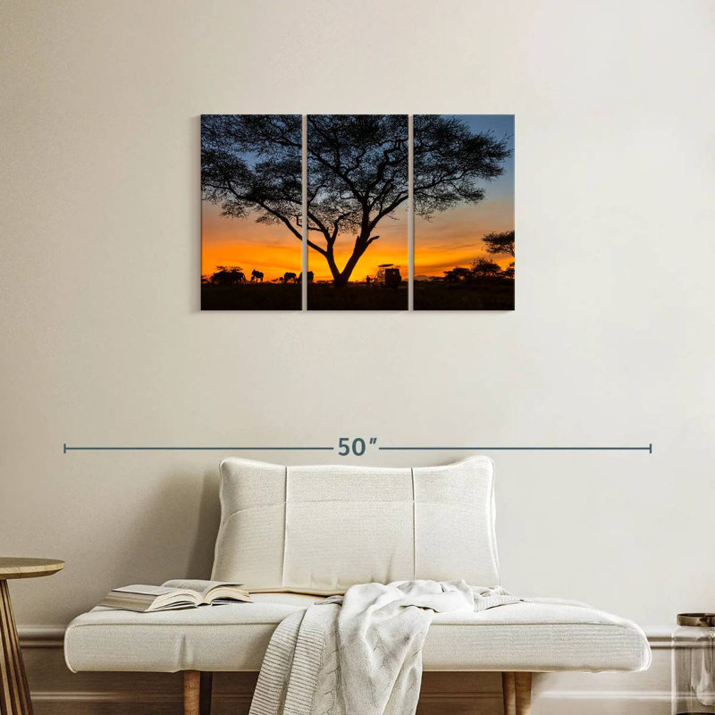 Coucher de soleil safari, H 20 po x l 33 po