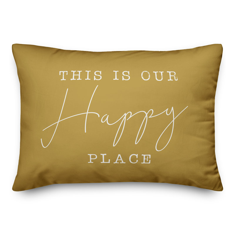 Housse et insert pour coussin rectangulaire Happy Place 17, Jaune