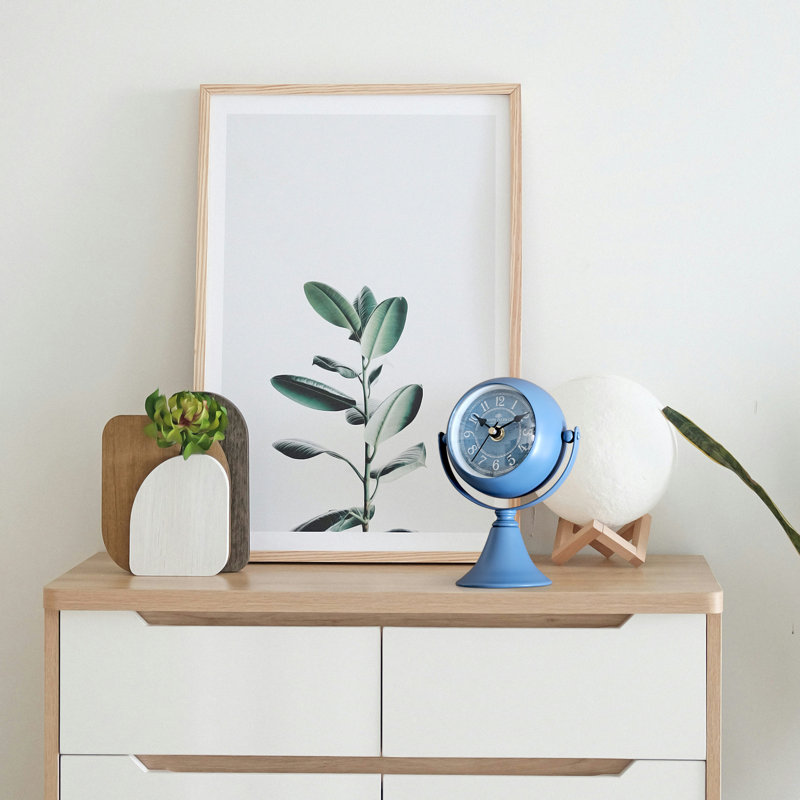 Analog Battery Tabletop Clock Blue