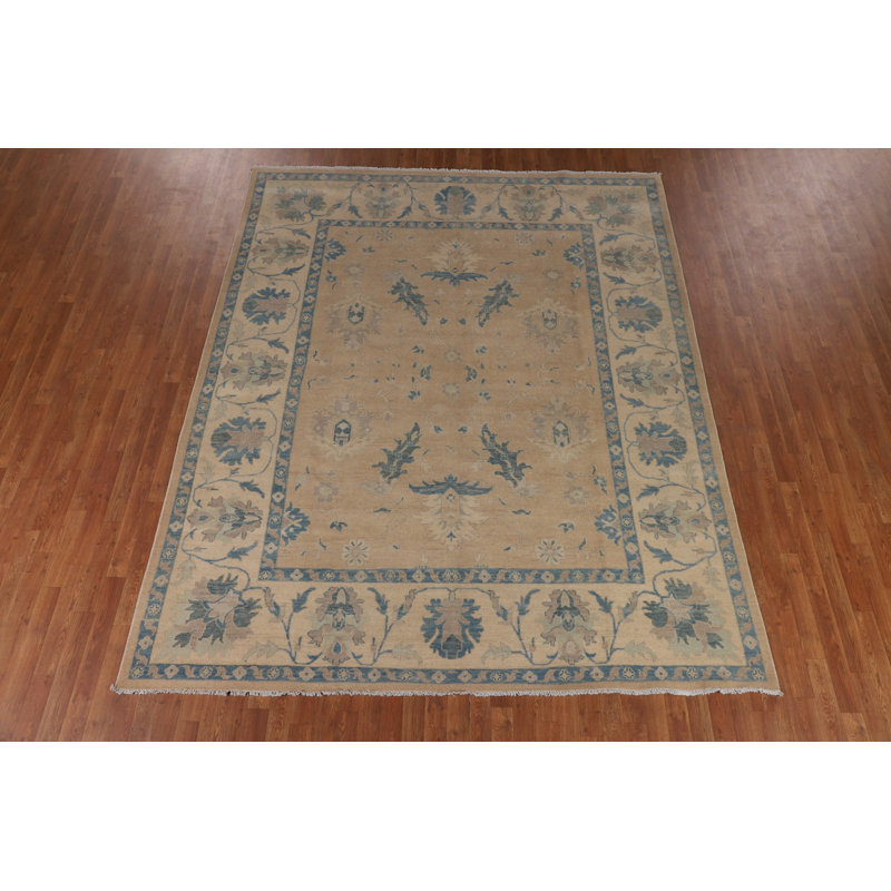 Tapis oriental en laine de couleur mute Oushak 8 x 10