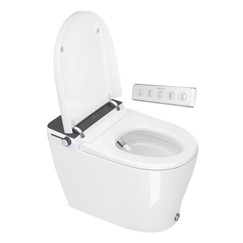 Toilette intelligente Kingston Brass Upton, Blanc / noir mat