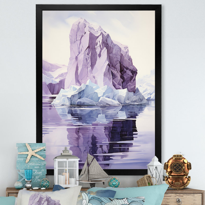«Iceberg» mauve mystérieux - imprimé, Cadre photo noir, H 20 po x l 12 po x P 1 po