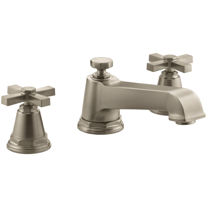 Pinstripe® Pure Deck-Mount Bath Faucet Trim for High-Flow Valve with Cross Handles, Valve Not Included