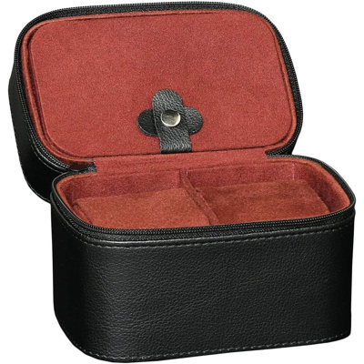 Étui de voyage pour 2 montres | Protection robuste et portable avec fermeture éclair | Convient à toutes les montres-bracelets et montres connectées jusqu'à 50 mm (noir/rouge)