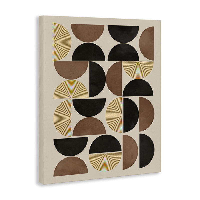 «Midcentury Geometric Arches Floater», art mural sur toile par Nina Blue, H 48 po x l 36 po