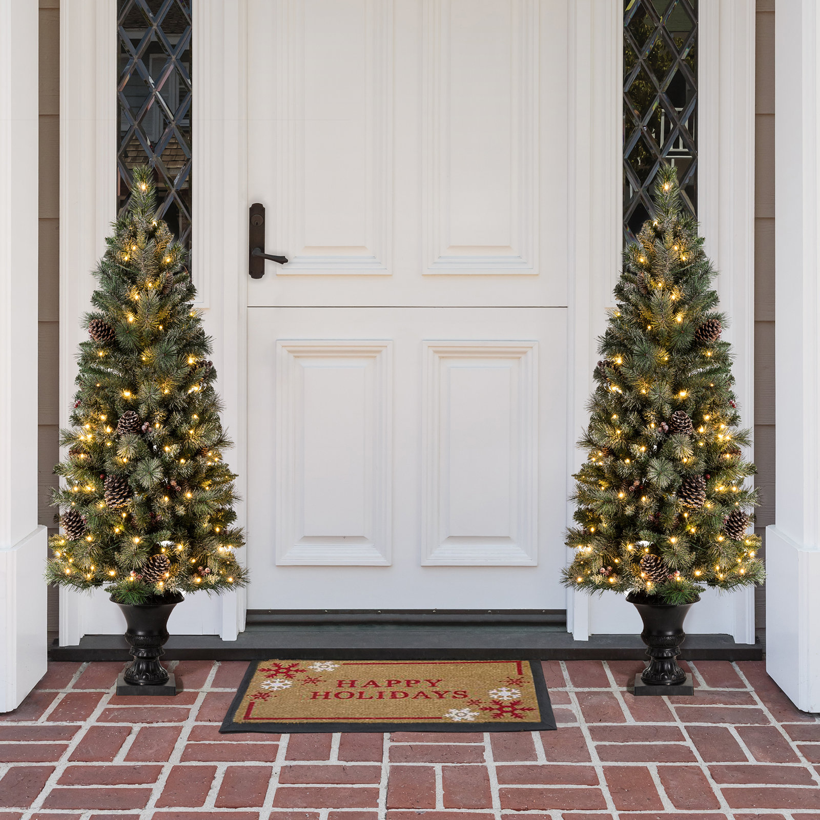 Heyden White 6' Pre-Lit Cypress Christmas Tree, 5'