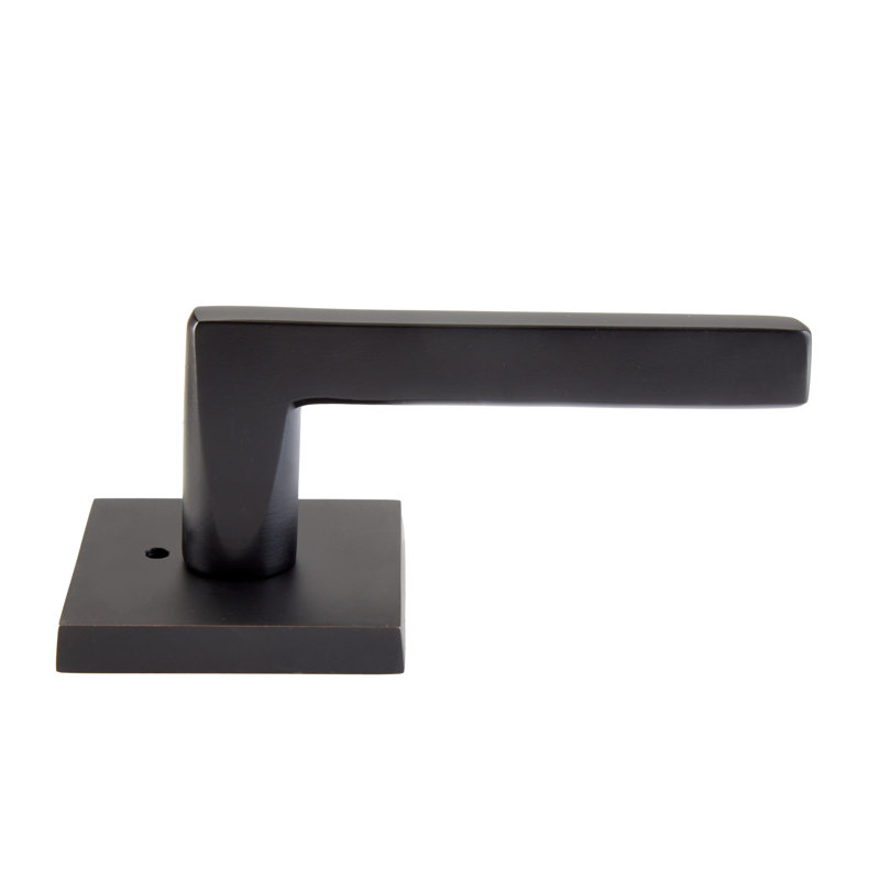 Bravura 839-7 Delray Privacy Lever on  Square Contemporary  Rose in Oil Rubbed Bronze