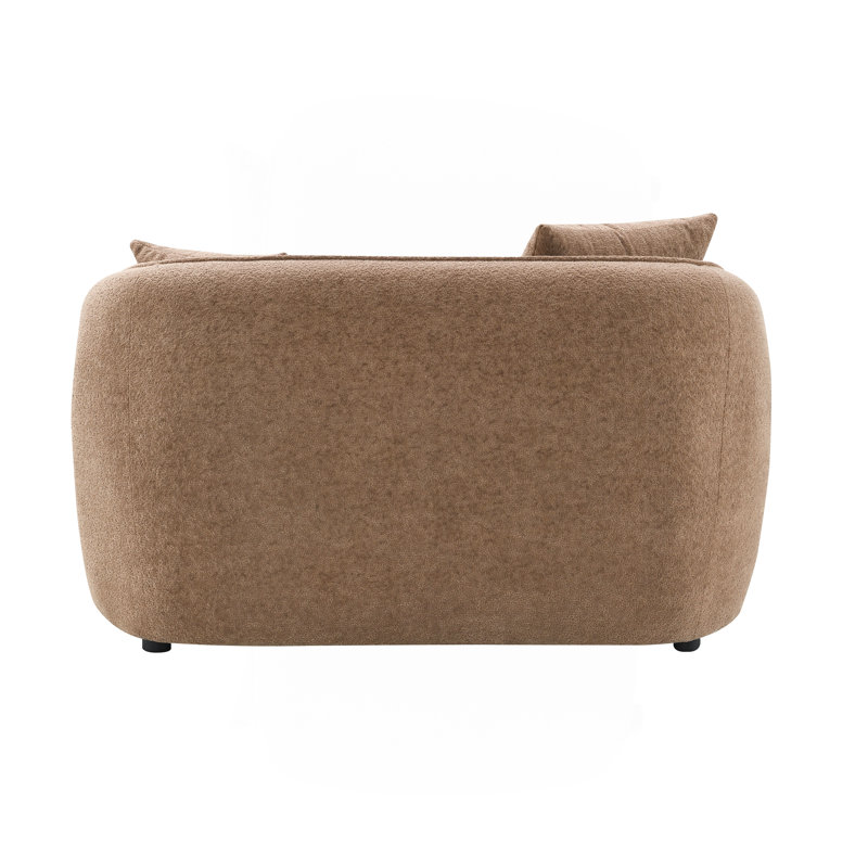 Chenille Loveseat With 2 Matching Color Toss Pillows, Brown