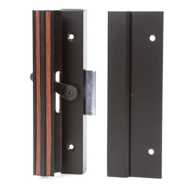Diecast Sliding Door Handle Set Anodized Black Extruded Aluminum Inside Pull Painted Black Exterior