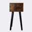 Ensemble de 2 tables d'appoint en bois de style Mid-Century, table de bout avec 1 tiroir de rangement, table de chevet pour le salon de la chambre à coucher, brun rustique et noir