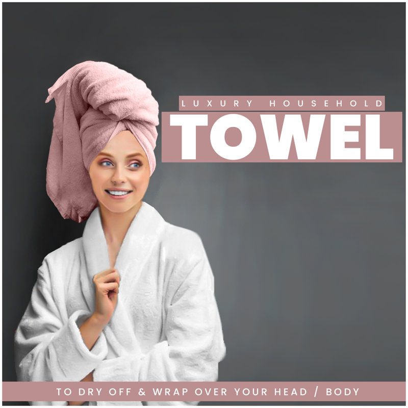 Midweight Bath Towel, Jumbo Bath Sheet - 4 Pack, Blush Pink