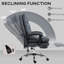 Fauteuil de bureau en microfibre à vibration vibrante, gris foncé-106882791
