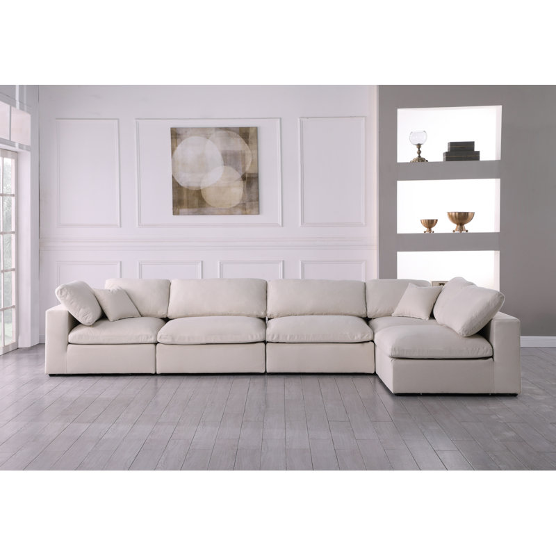 Canapé modulaire Burrows, Tissu crème texturé en lin