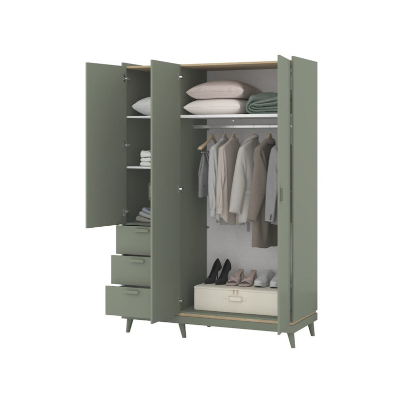 Manufactured Wood Wardrobe, Green