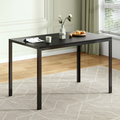 Dining Table For 4-6 Person,Rectangular Wooden Dining Table Top And Metal Frame For Home Kitchen Dining Desk
