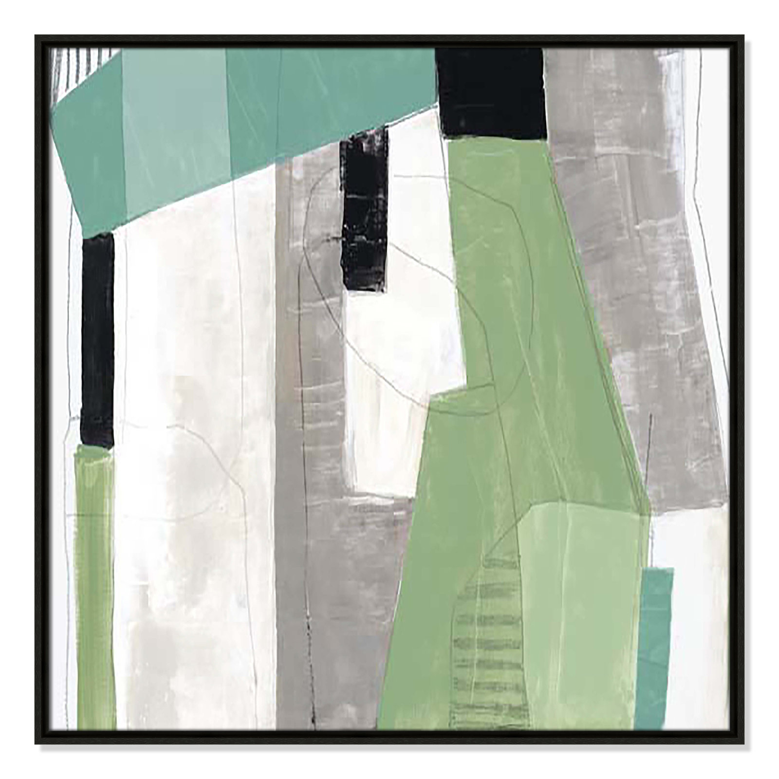 Evergreen Essence I by Tom Reeves, Espresso Floater Framed, 31.5" H x 31.5" W x 2" D