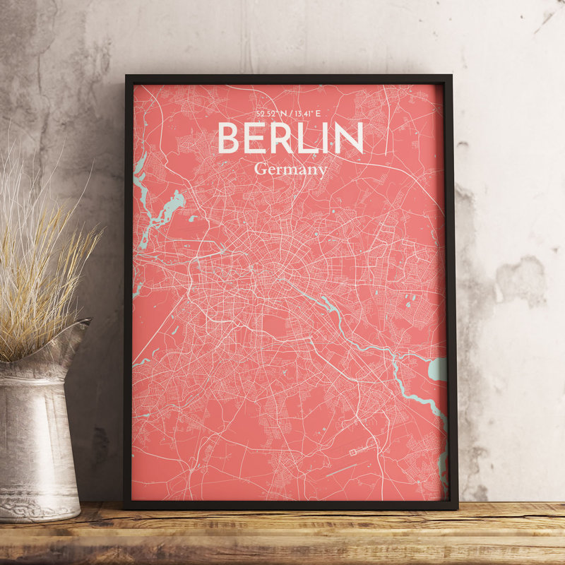 Berlin - No Frame Print, 70.1cm H x 50cm W x 0.13cm D, Pink