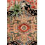 Tapis oriental beige / bleu marine / rouille en laine et coton noué à la main 8 pi x 10 pi Oriental