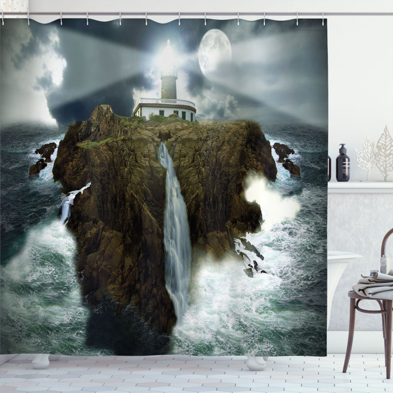 Shower Curtain with Hooks Included, 75" H x 69" W
