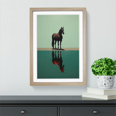 Horse Minimalism No.3 - Single Picture Frame Print on Wood