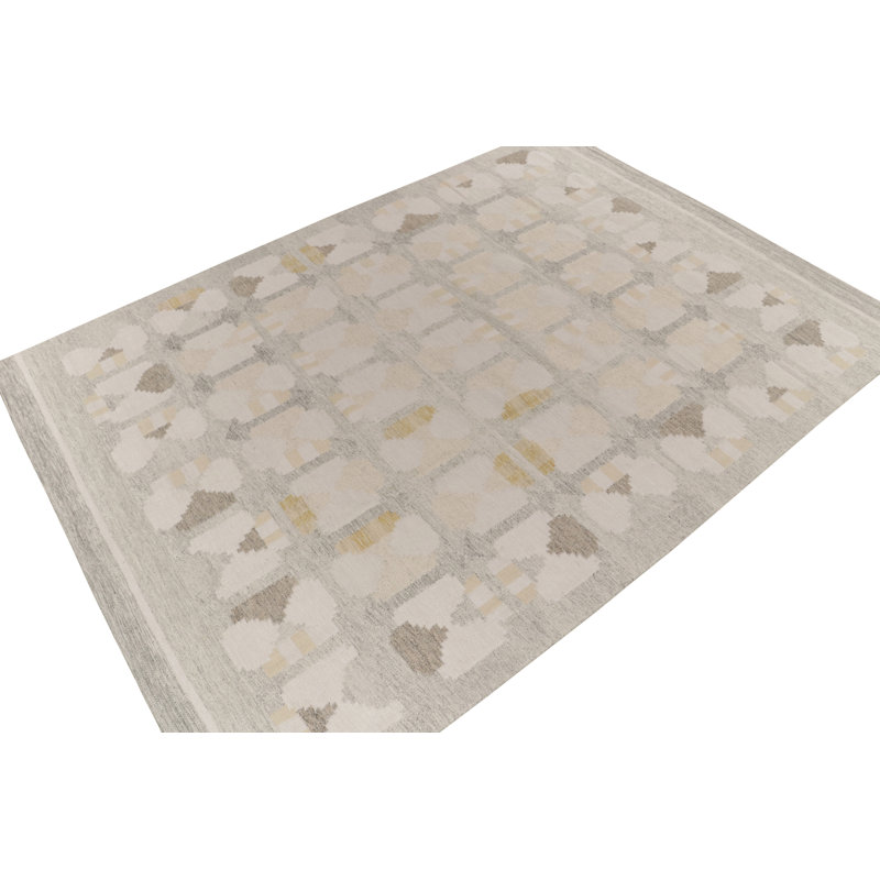 Scandinavian Wool Geometric Area Rug, Rectangle 5' x 7'