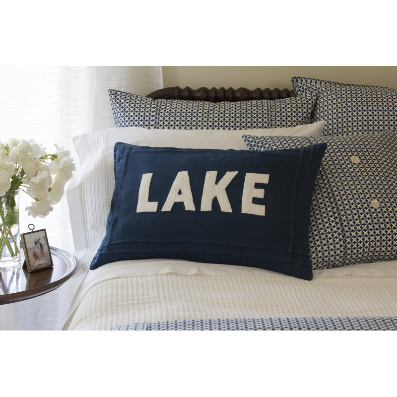 Appliqued Linen Throw Pillow