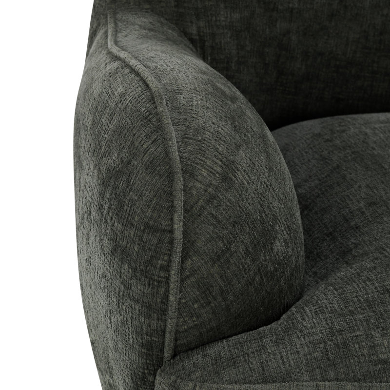 Forest Green Polyester Upholstered Wingback Armchair